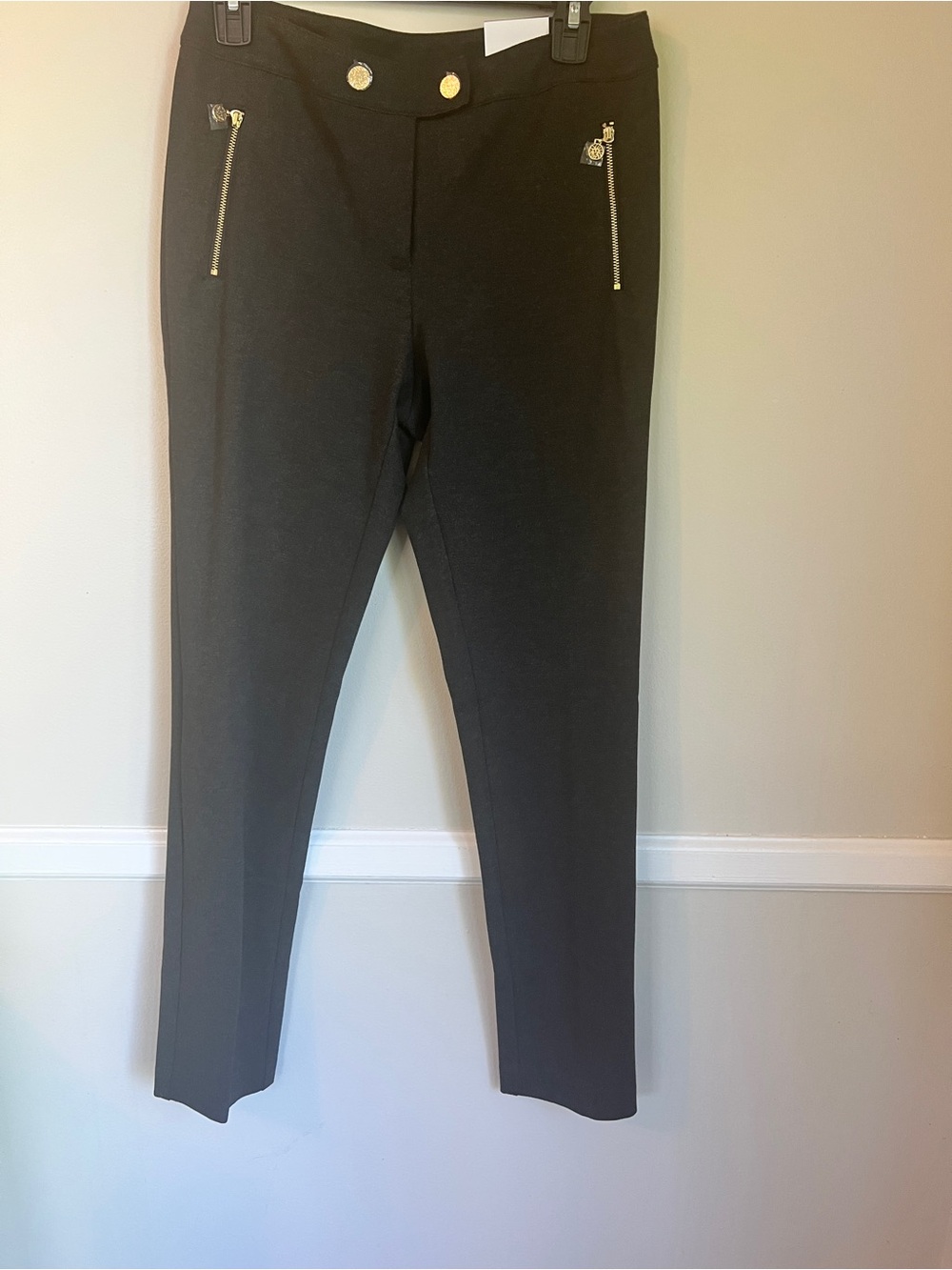 NWT Anne Klein Charcoal Slim Leg Pants